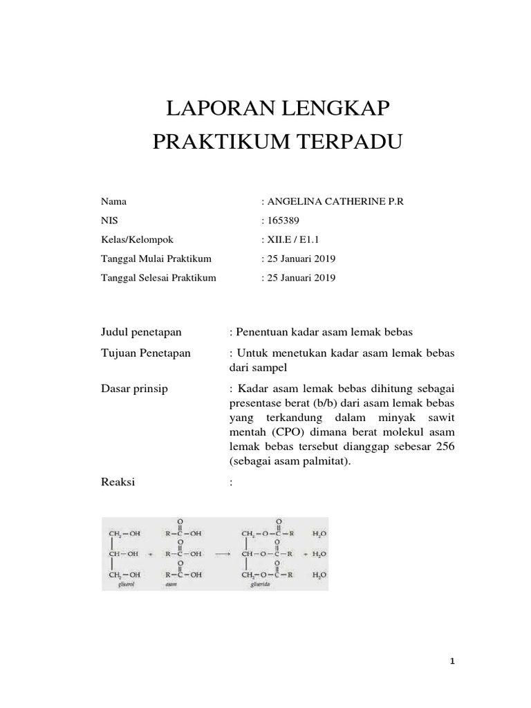 K.asam Lemak Bebas | PDF