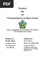 Practical File of "Programming For Problem Solving": Manjit Singh