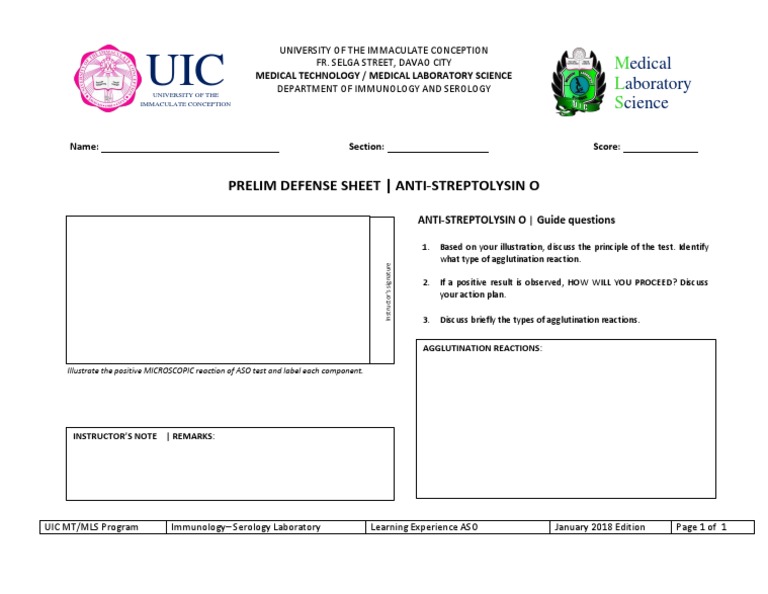 ASO Test Guide for Immunology Lab | PDF | Medicine | Clinical Medicine
