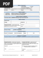 Project Human Resources Management Assessment Task