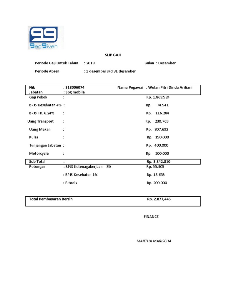 Slip Gaji  PDF