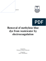 Removal of Methylene Blue Dye From Wastewater by Electrocoagulation