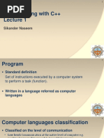 Programming With C++ - Lecture 1