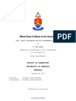 What Does It Mean To Be Human?: Faculty of Humanities University of Pretoria Pretoria
