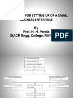 Formalities For Setting Up of A Small Business Enterprise: by Prof. N. N. Panda GIACR Engg. College, RAYAGADA
