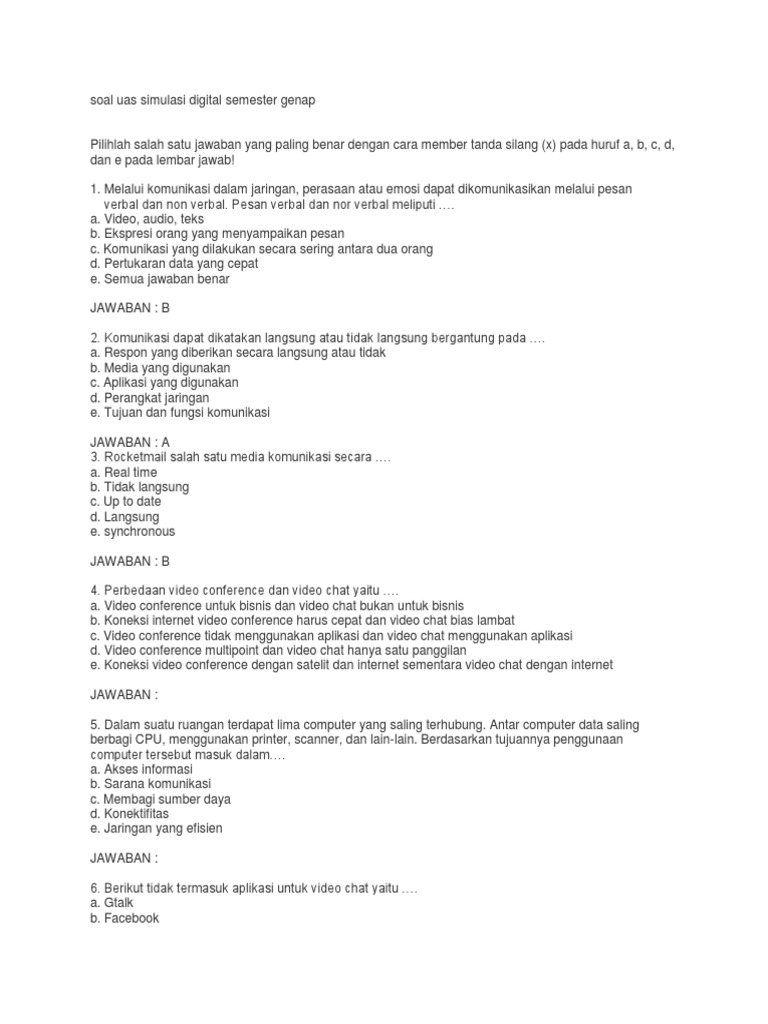 Soal Uas Simulasi Digital Semester Genap
