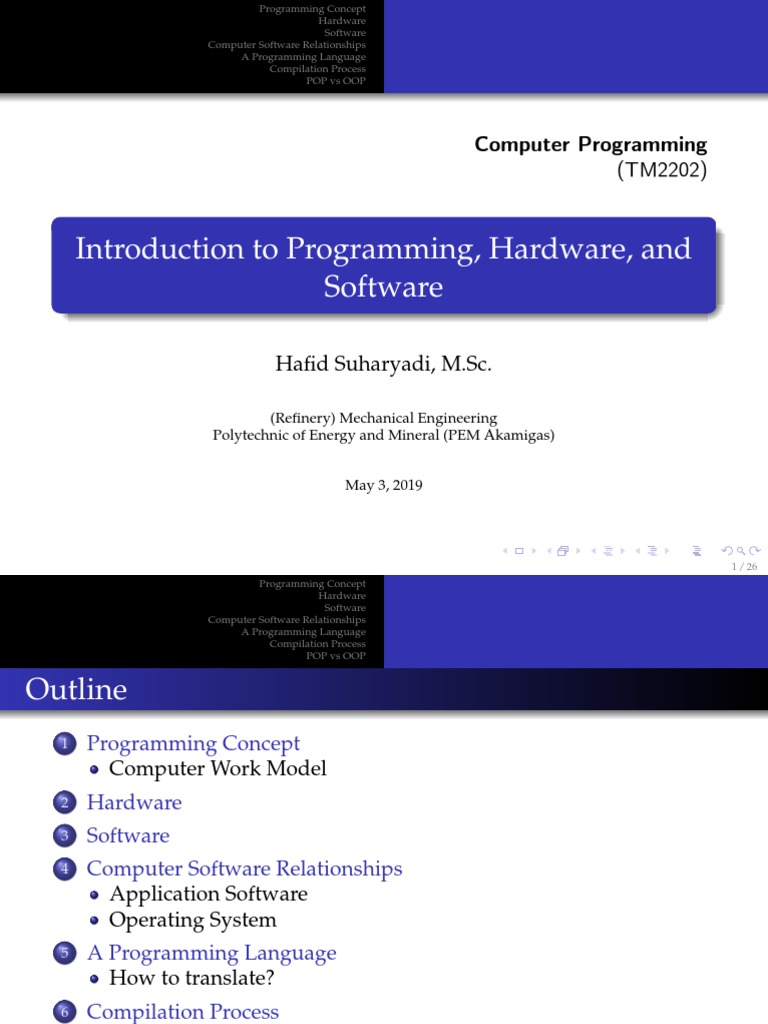 Introduction To Programming, Hardware, and Software | PDF | Programming ...