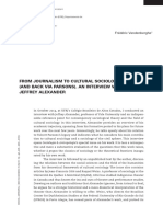 From Journalism To Cultural Sociology (And Back Via Parsons) - An Interview With Jeffrey Alexander