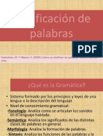 Clasificación de palabras y sus funciones gramaticales