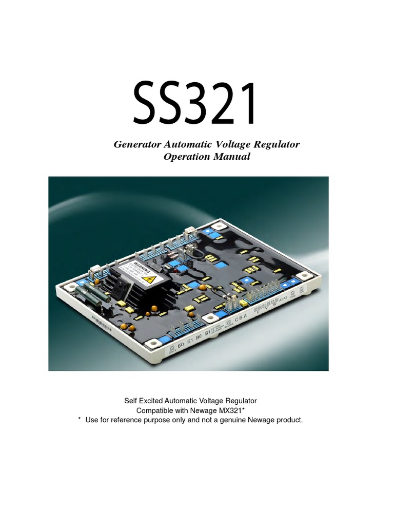 Generator Automatic Voltage Regulator Operation Manual PDF Electric