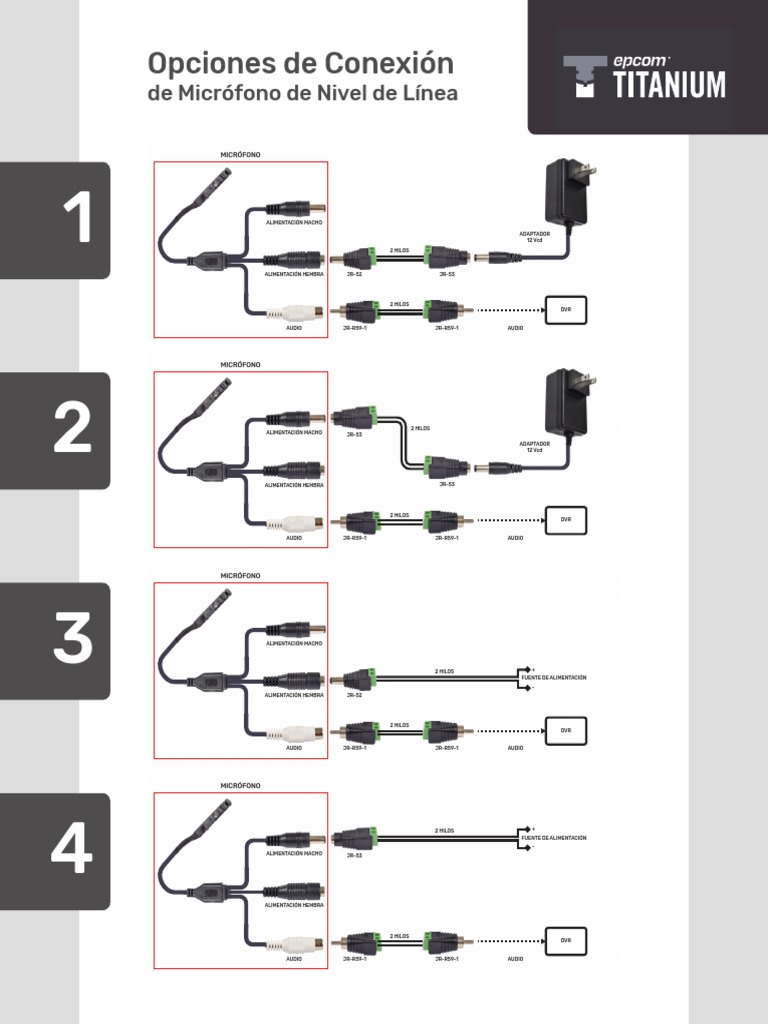 Diagramas de Conexion Microfono Epcom Titanium | PDF | Electrónica de ...