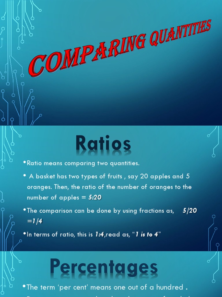 Maths comparing quantities pdf percentage interest