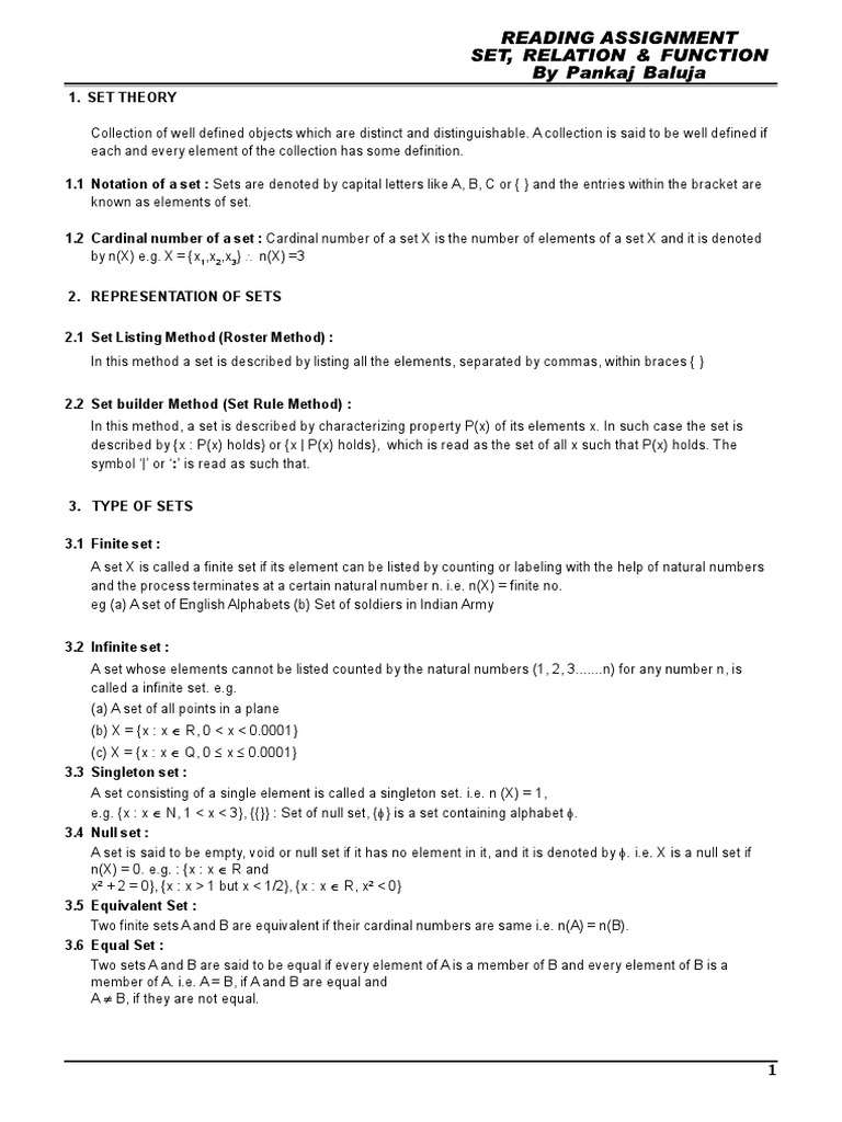 Set Mathematics Integer