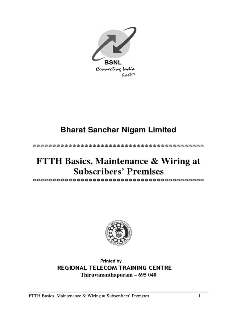 FTTH Basics PDF | PDF | Fiber To The X | Internet Access