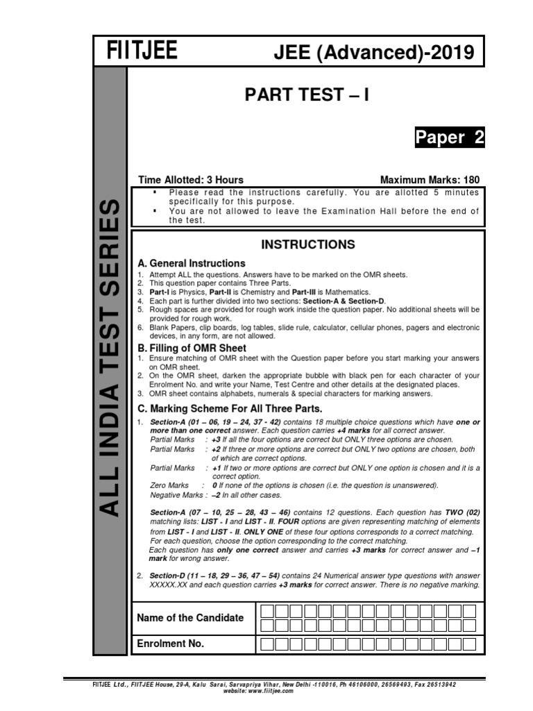 JEE Advanced 2019 Paper 2 Overview | PDF | Collision | Friction