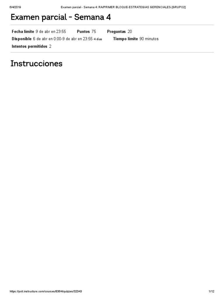 Examen Parcial - Semana 4 - Ra - Primer Bloque-Estrategias Gerenciales ...