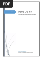 DBMS Lab # 9 Functions