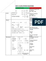 AQA A Level Physics Equation Sheet