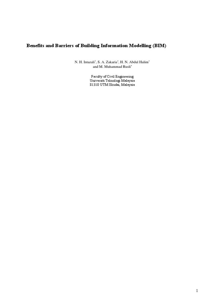 BIM Benefits and Barriers in Construction | PDF | Building Information ...