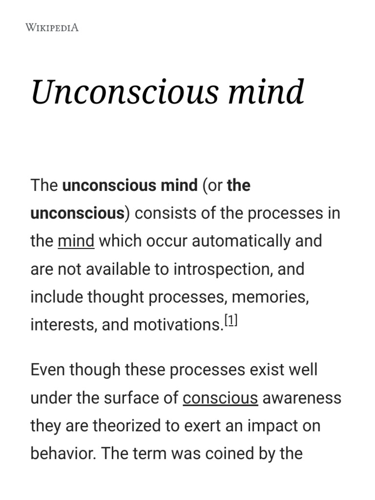 Understanding the Unconscious Mind | PDF | Unconscious Mind | Id