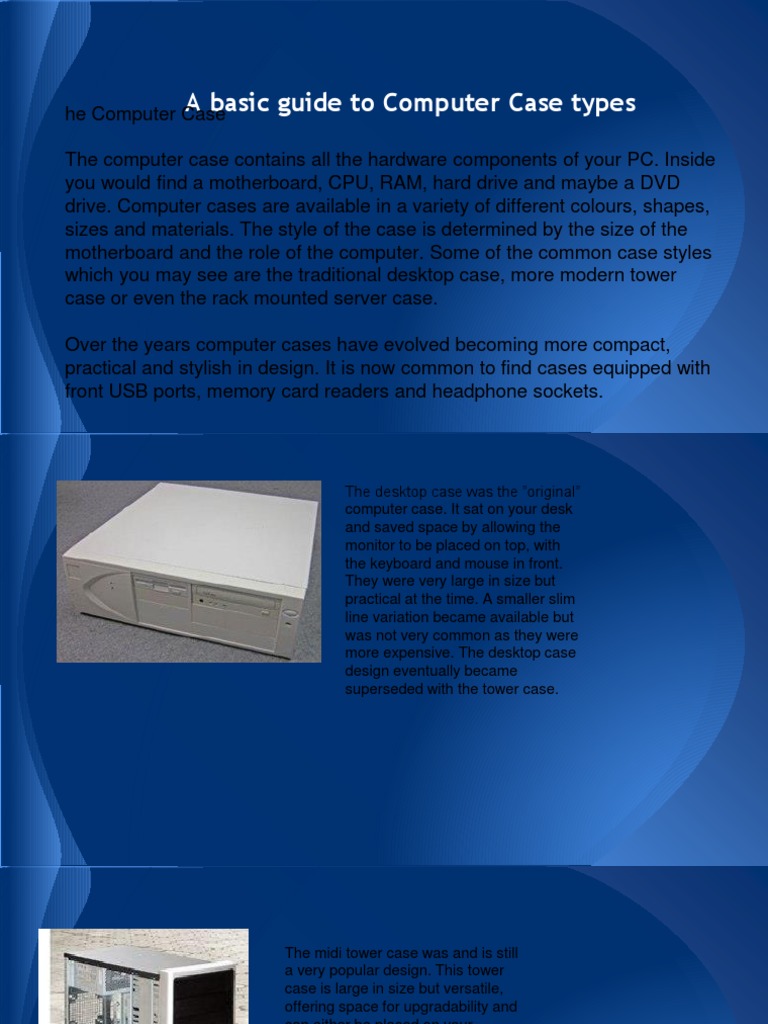 Type of Computer Chassis PDF Desktop Computer Microsoft Windows