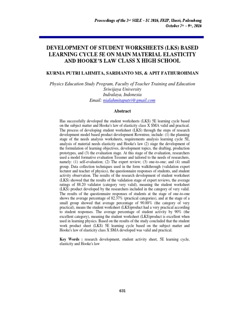 5E Learning Cycle Worksheets for Physics | PDF | Constructivism ...