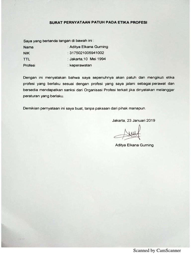 Surat Patuh Etika Profesi | PDF