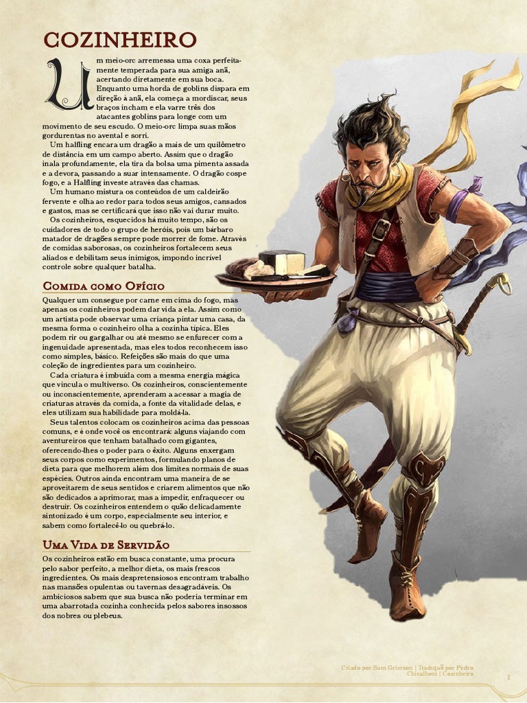 Cozinheiro: Magia e Ofício em D&D | PDF | Chef (culinária) | Dragão