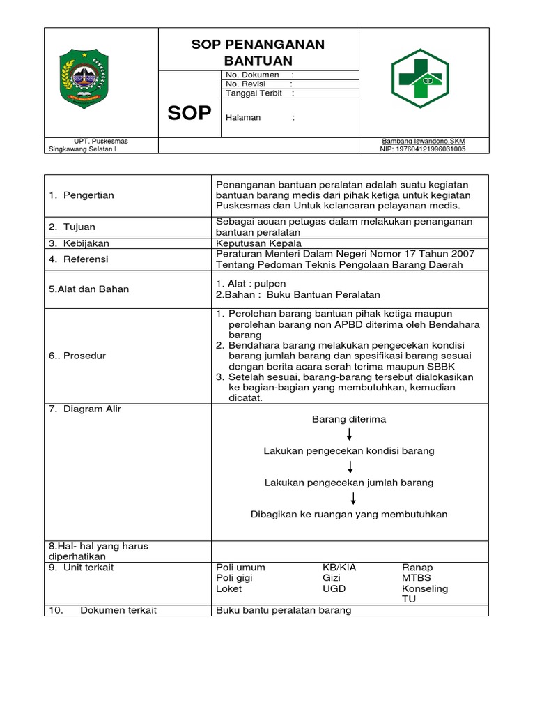 Sop Inventaris Peralatan 2017