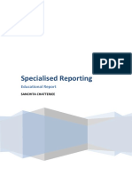 Specialised Reporting: Educational Report