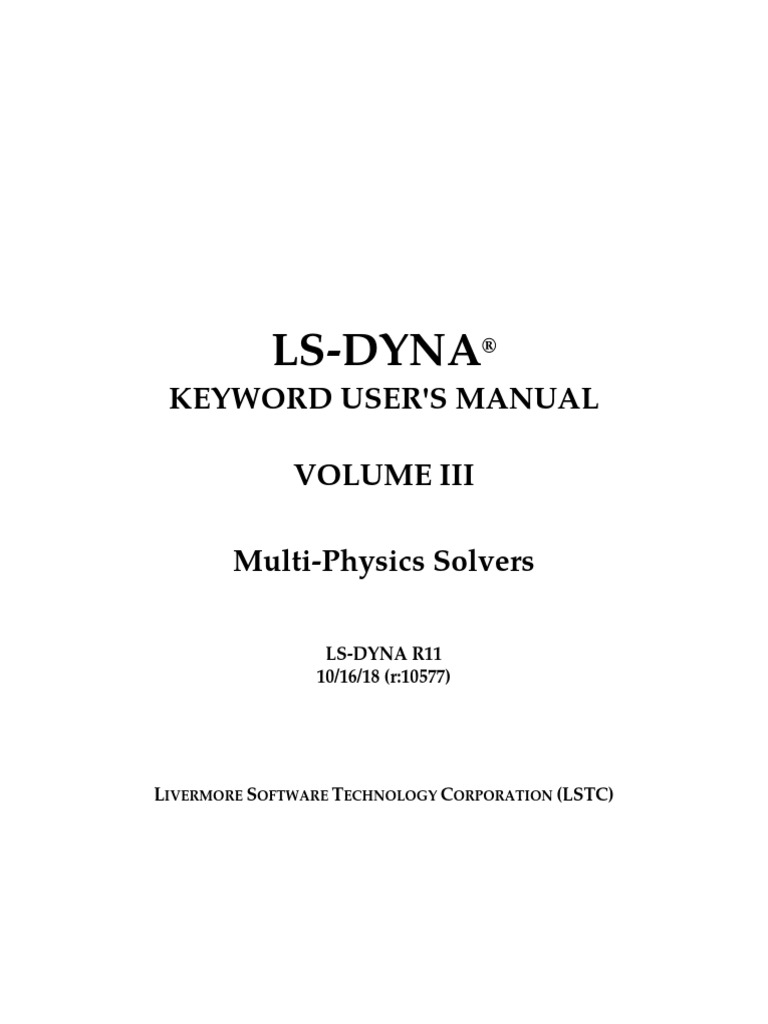 LS-DYNA Manual Volume III R11 PDF | PDF | Fluid Dynamics | Boundary Layer