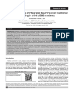 The Effectiveness of Integrated Teaching Over Traditional Teaching in Third MBBS Students