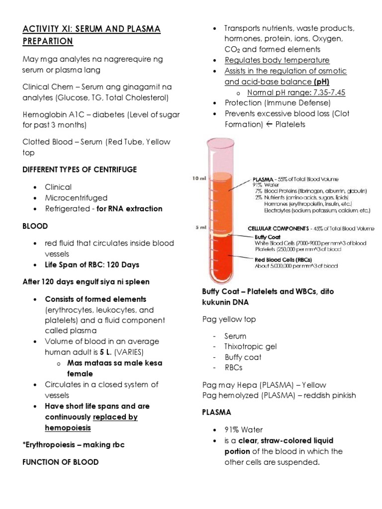 Serum and Plasma Preparation Guide | PDF | Blood Plasma | Blood