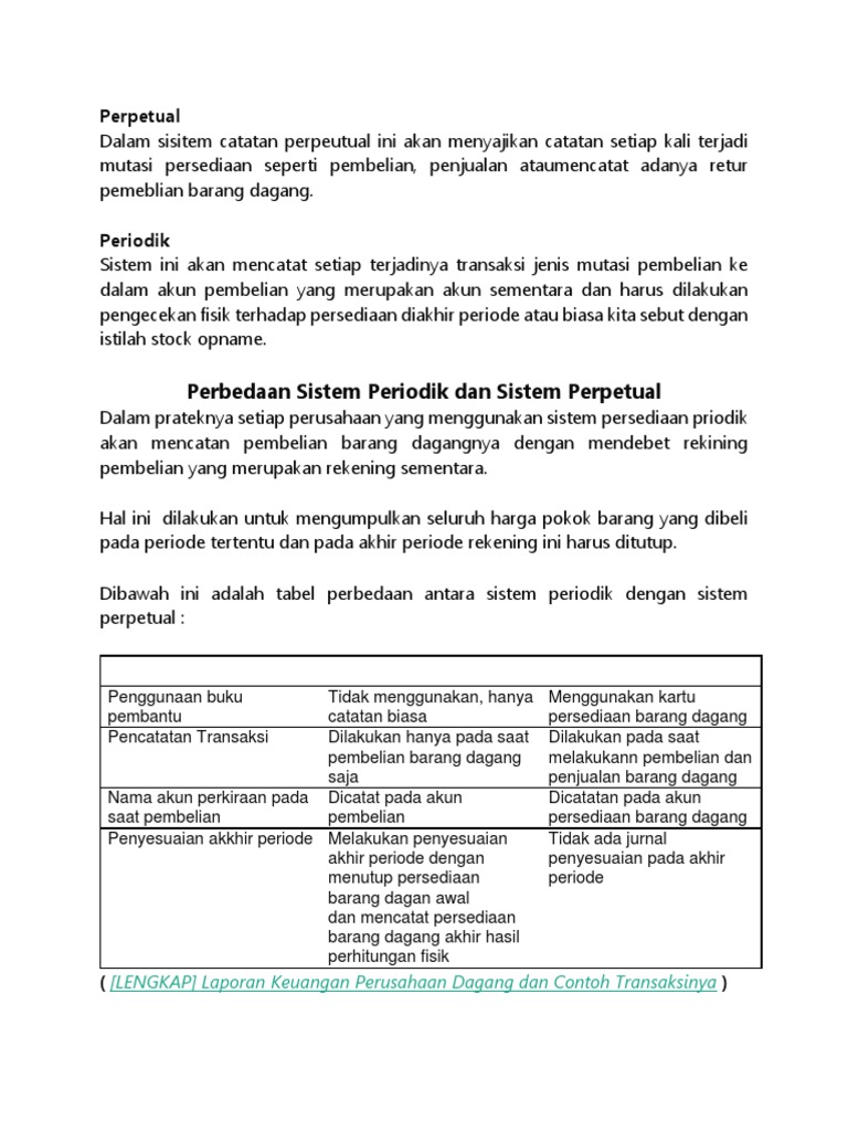 Perbedaan Perpetual Dan Periodik