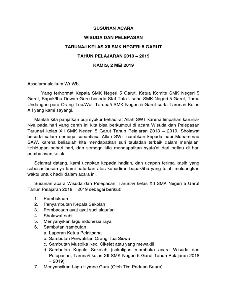 Susunan Acara Perpisahan Guru