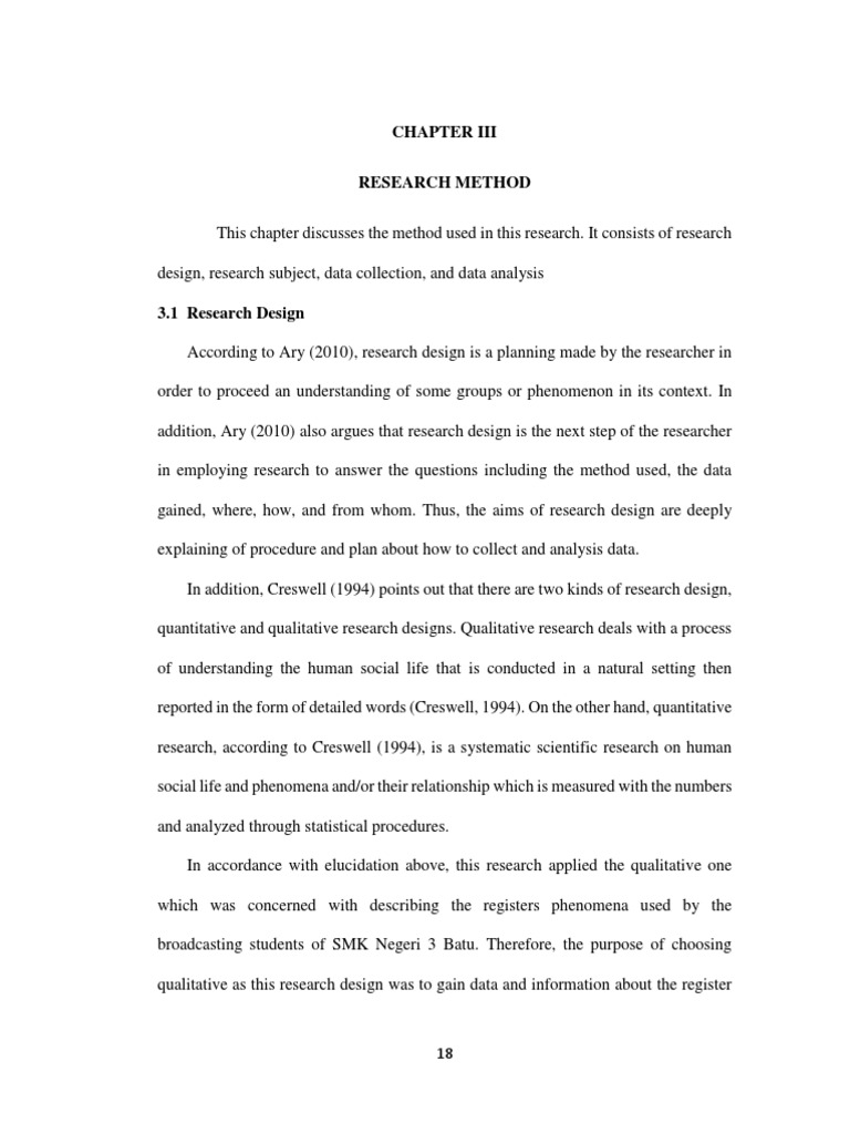 Contoh Bab 3 Research Design Qualitative Research