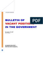 Bulletin of in The Government: Vacant Positions