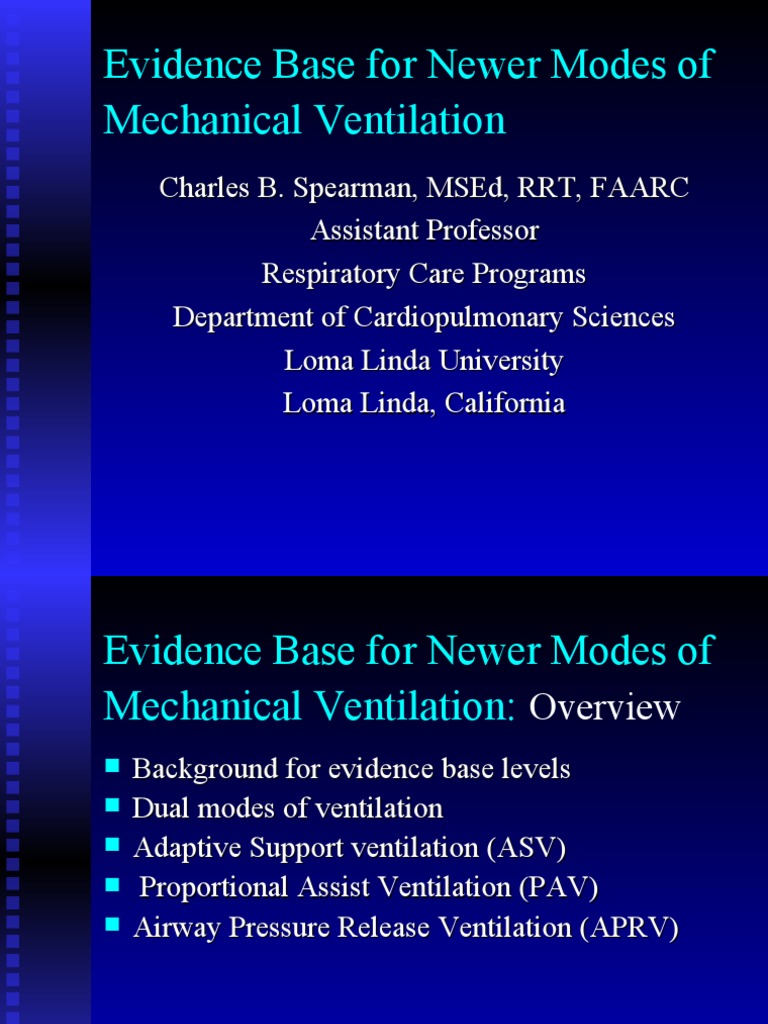 New Modes of Mechanical Ventilation | PDF | Evidence Based Medicine ...