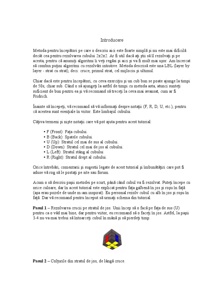 Rezolvare Cub | PDF