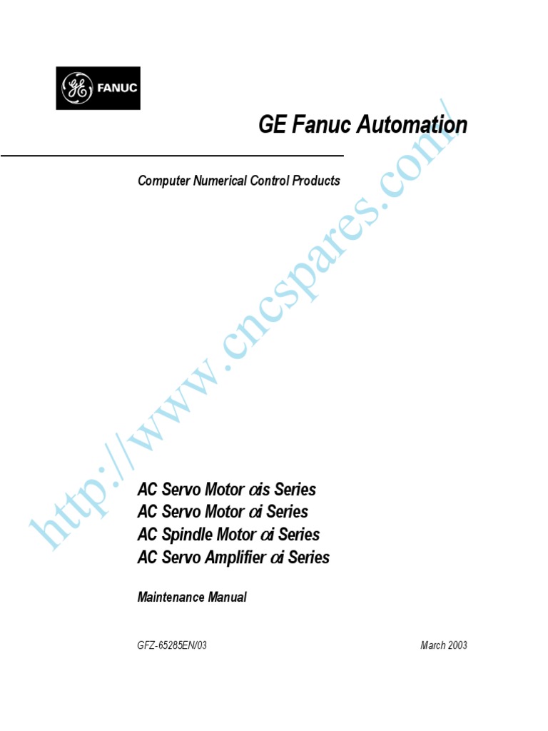 B-65285EN - 03 Fanuc AC Servo Motor Ai Series Maintenance Manual
