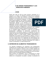 Alimentos de Origen Transgénico y Los Derechos Humanos