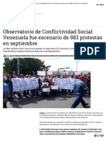 Observatorio de Conflictividad Social - Venezuela Fue Escenario de 983 Protestas en Septiembre PDF