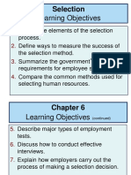 Learning Objectives: Selection