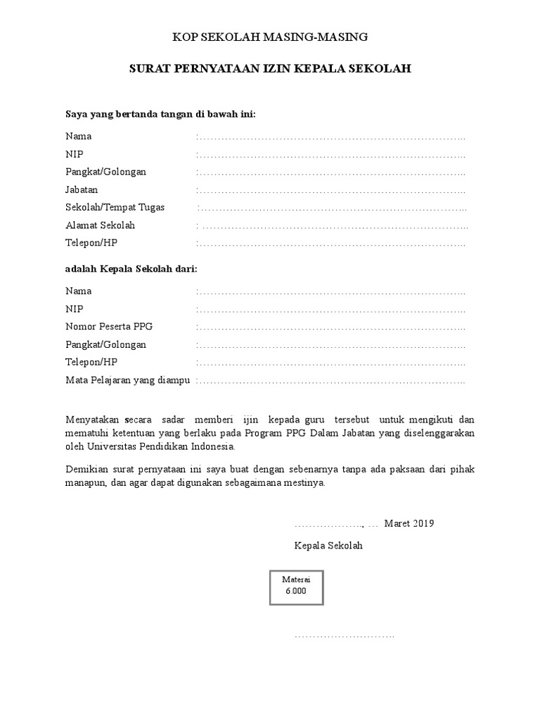 Download 81+ Contoh Surat Izin Guru Kepada Kepala Sekolah Word Terbaru Gratis