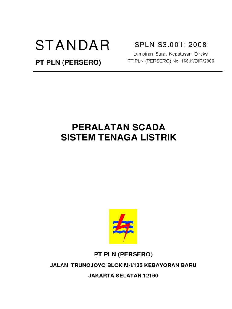 SPLN S3.001.2008 Peralatan SCADA PDF | PDF