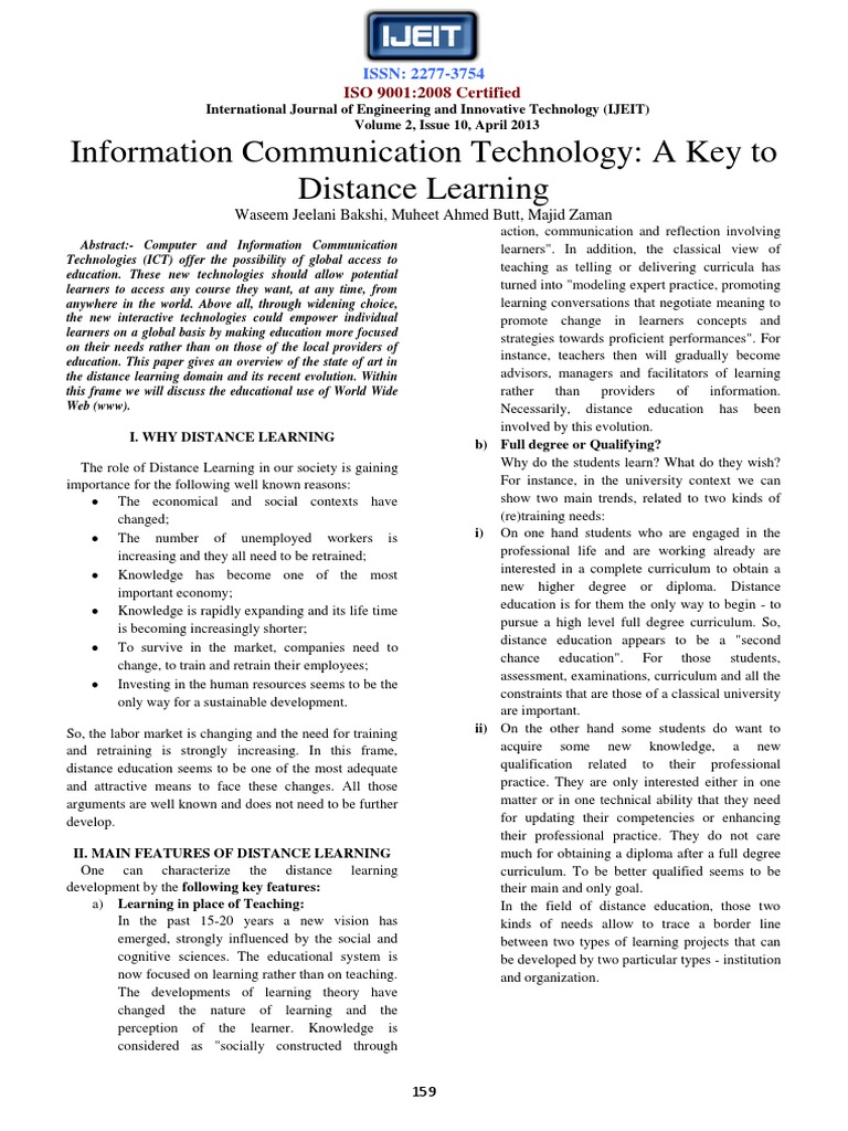 April 2013 - Information Commuication Technology-A Key To Distance ...