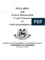 Syllabus for B.Tech. Civil Engineering 1st and 2nd Semesters (37 characters