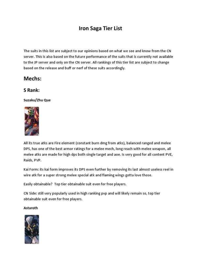 Iron Saga Tier List Sniper Weaponry