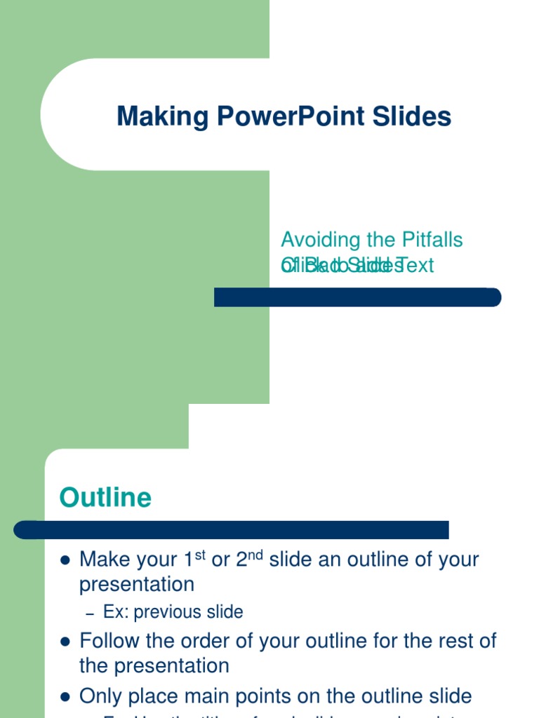 Making Powerpoint Slides: Click To Add Text Avoiding The Pitfalls of ...