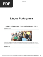 1 Aula - Língua Portuguesa - Linguagem Coloquial e Norma Culta